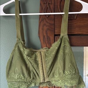 Auden Green Lace Bralette with Adjustable Straps